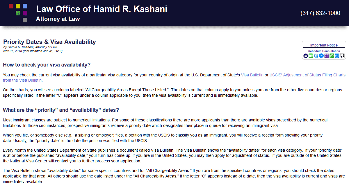 Priority Dates and Visa Availability