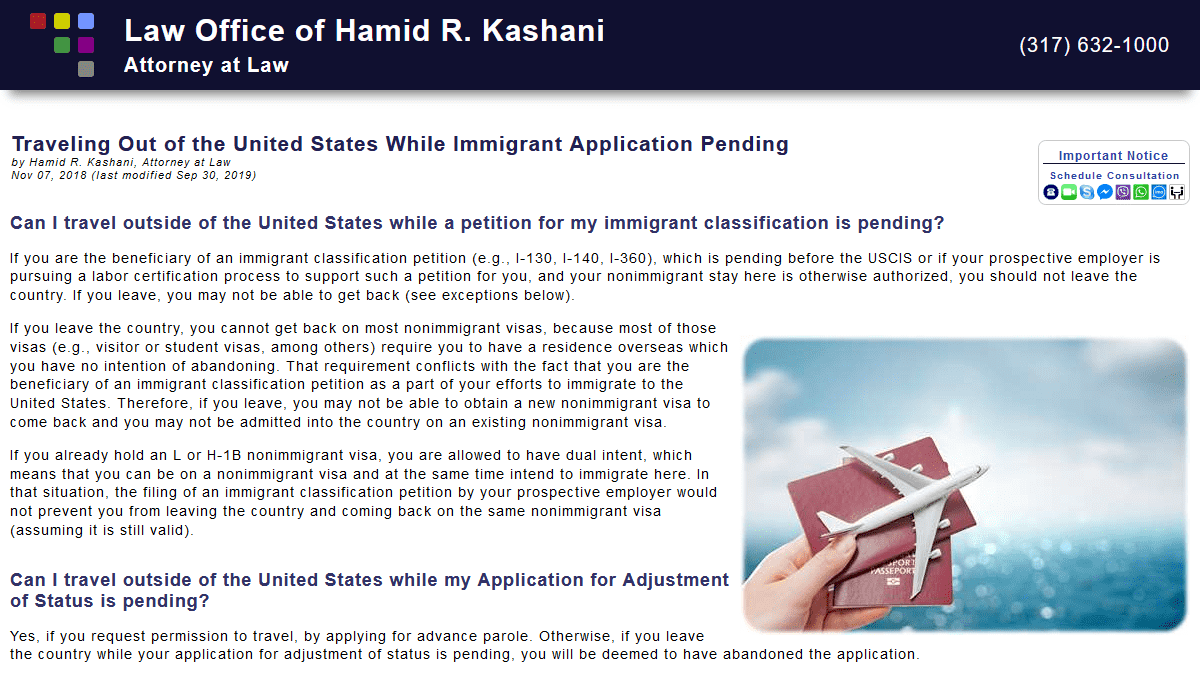 Traveling Outside Of The United States While Immigrant Application Pending