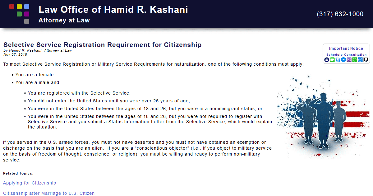 Selective Service Registration Requirement for Citizenship